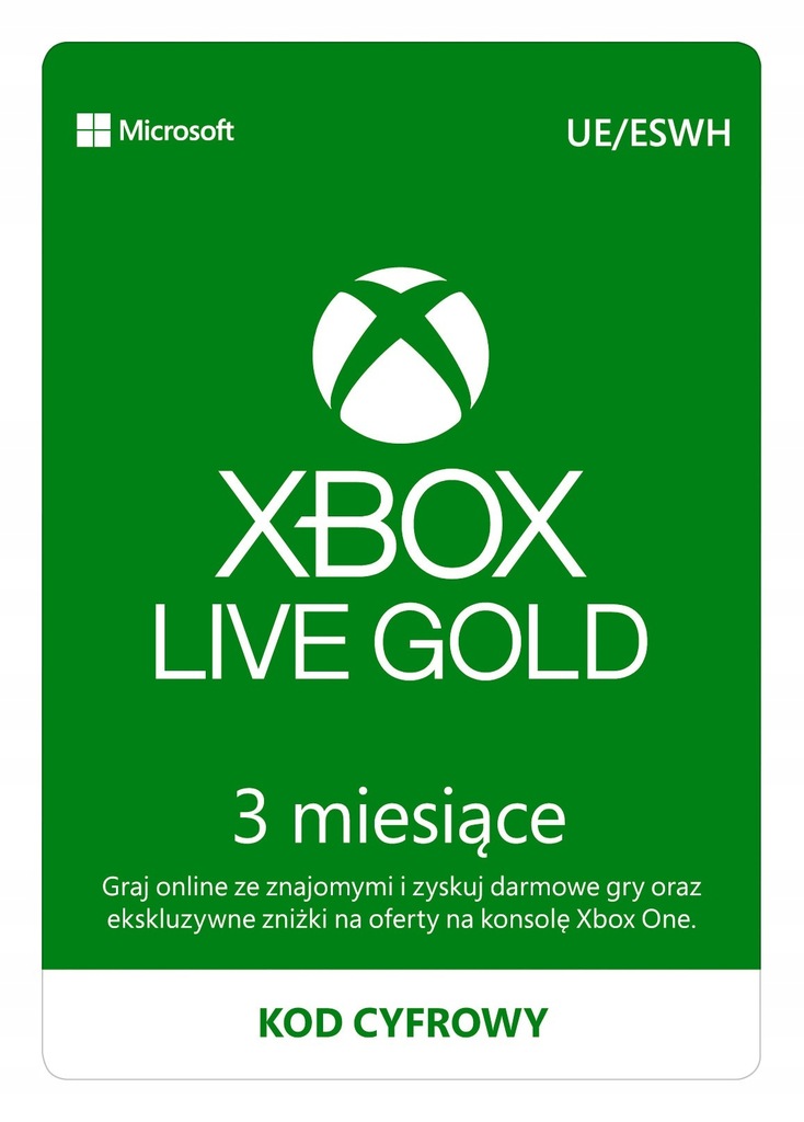 Xbox live gold 3 miesiące kod,klucz