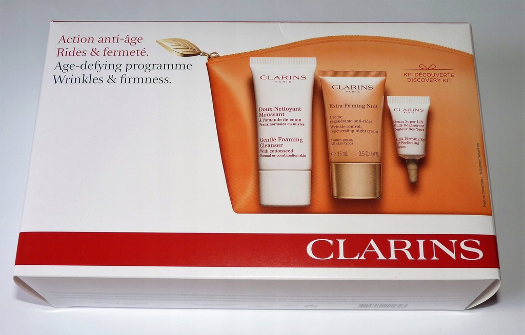 ZESTAW CLARINS pianka, serum, krem + KOSMETYCZKA