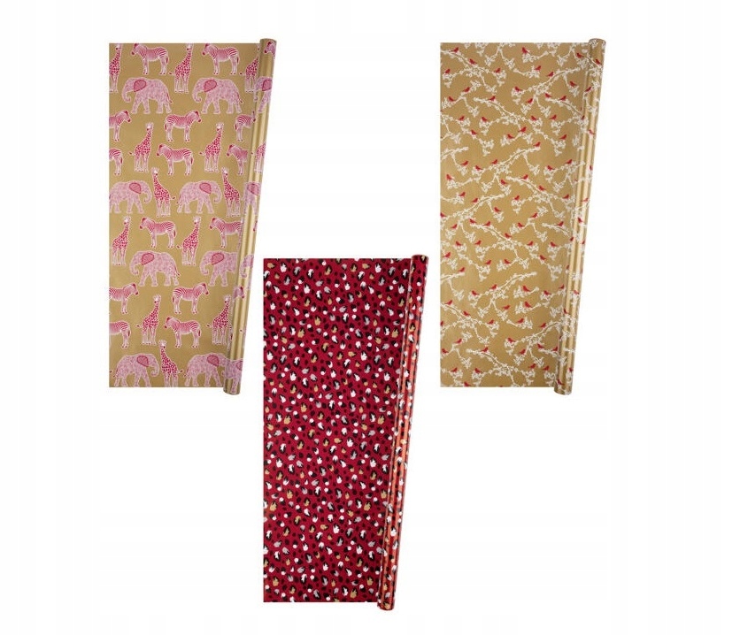 3X Papier do pakowania prezentów ozdobny 5 m