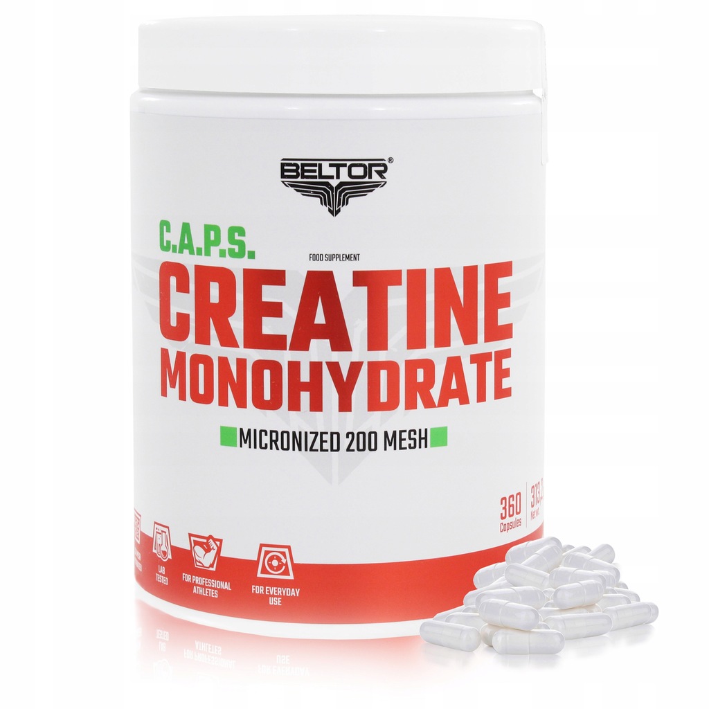 BELTOR CREATINE CAPS MONOHYDRATE KREATYNA W KAPSUŁKACH 360 KAPS