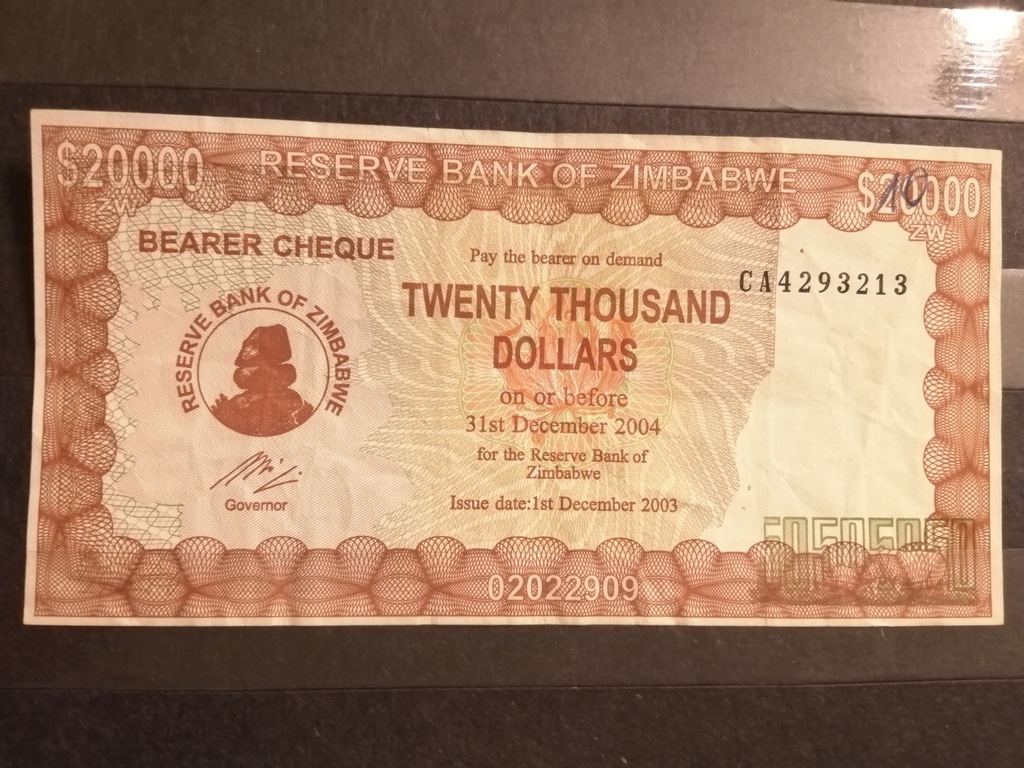 ZIMBABWE. 20000 DOLLARS 2004.