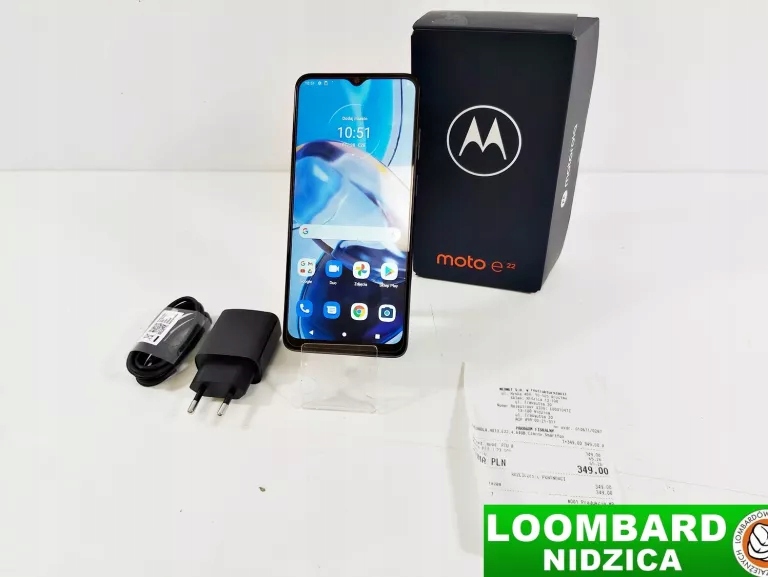 TELEFON MOTOROLA MOTO E22 - KOMPLET + PA Z NEONET 05.2024