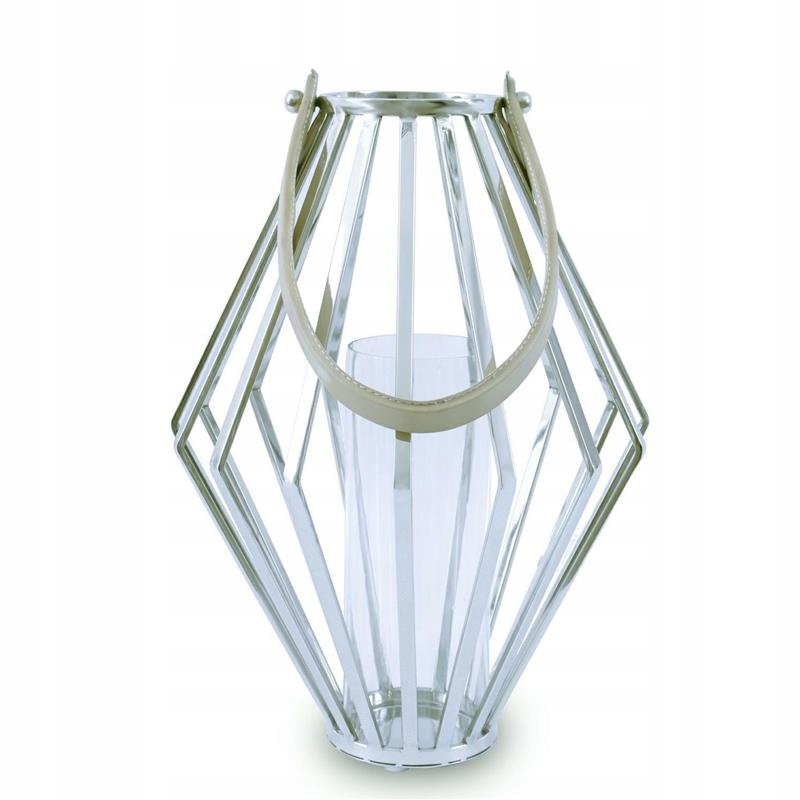 Lampion geometryczny ze stali wys. 41 cm