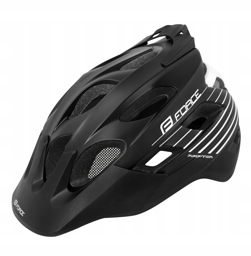 Kask MTB FORCE RAPTOR, czarno-biały L-XL