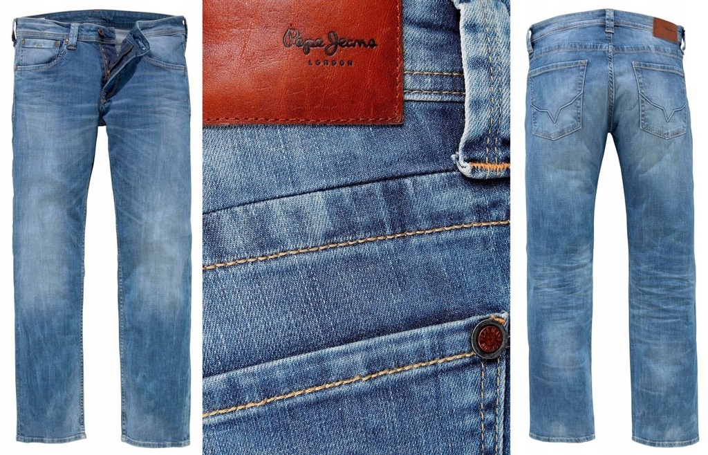 PEPE JEANS NIEBIESKIE MĘSKIE SPODNIE JEANS 36/34