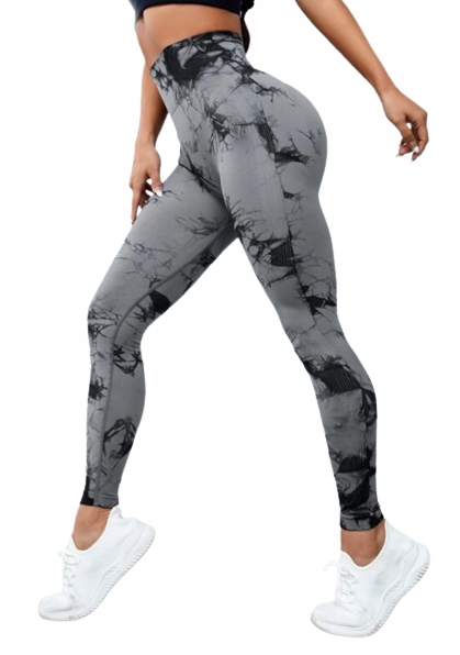 SHEIN LEGGINSY DAMSKIE SPORTOWE SZARE WZÓR S VKB - 13531207619 - oficjalne  archiwum Allegro