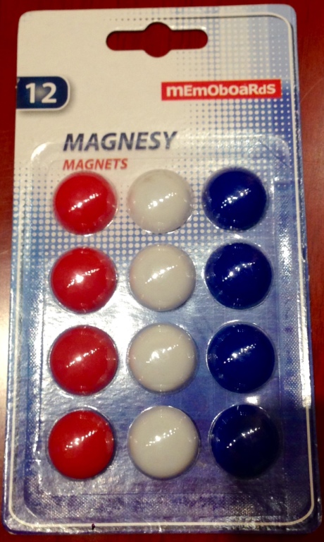 12 magnesów do tablic magnetycznych i notatek
