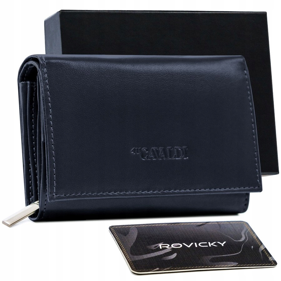 Skórzany portfel damski z miejscem na zdjęcia i systemem RFID - 4U Cavaldi