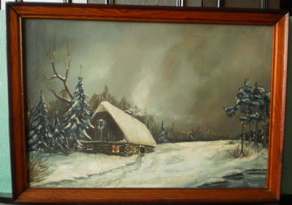 Obraz olejny Zima,pejzaż