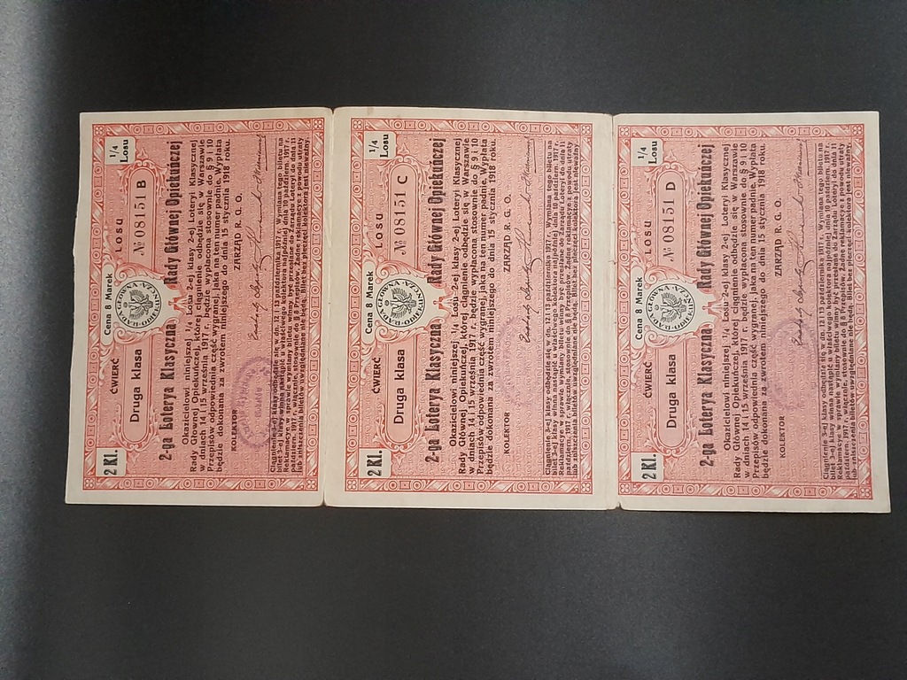 LOTERIA KLASYCZNA RADY GŁÓWNEJ OPIEKUNCZEJ 1917r