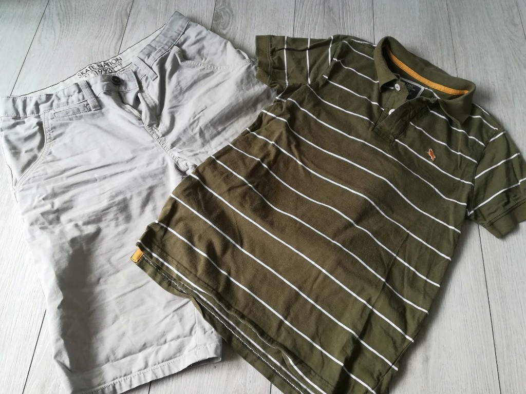 szorty c&a +polo h&m 164