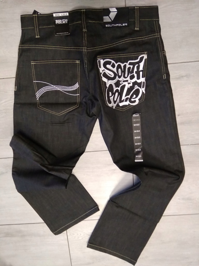 spodnie jeans south pole 34 m l nowe skate mass dc