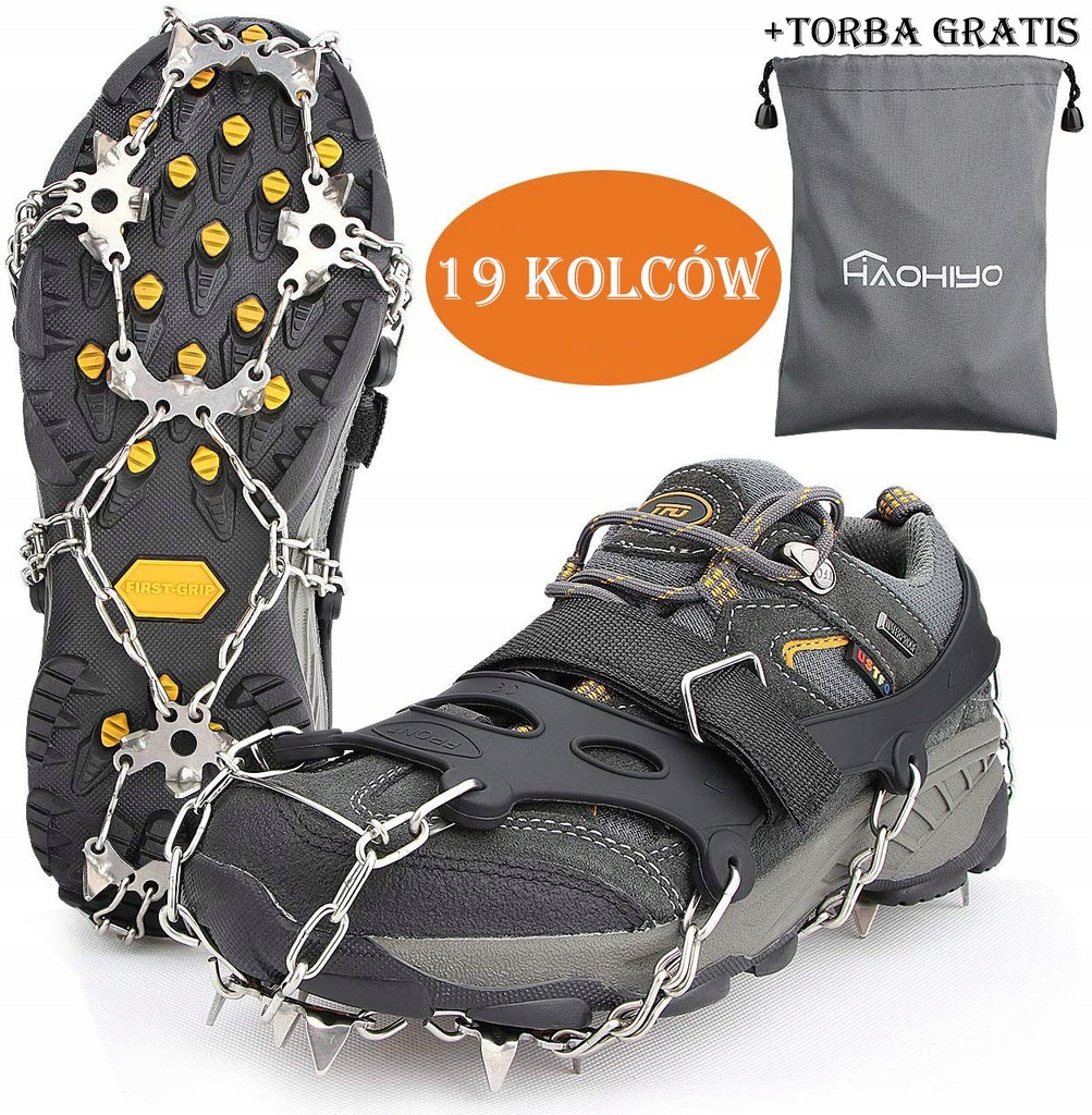 RACZKI NA BUTY 19 KOLCÓW + WOREK NA RAKI L 40-44