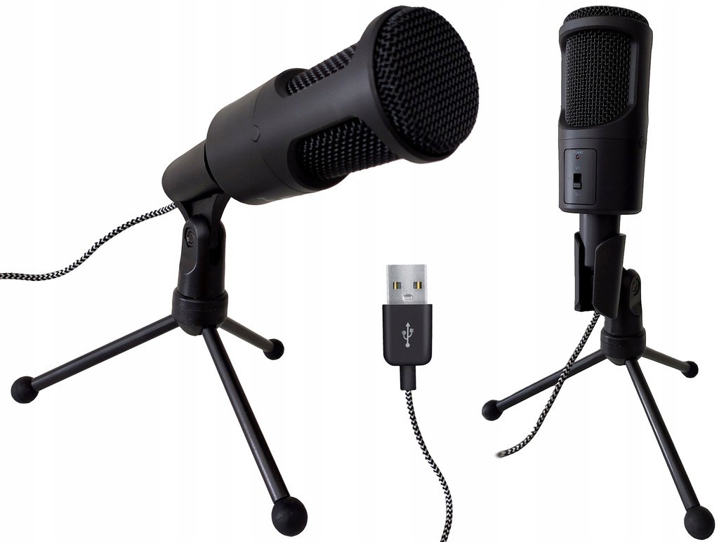 MIKROFON NA USB + STATYW DO ROZMÓW SKYPE YOUTUBE