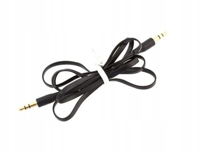 ADAPTER KABEL PŁASK AUX MINI JACK 3,5mm BLACK