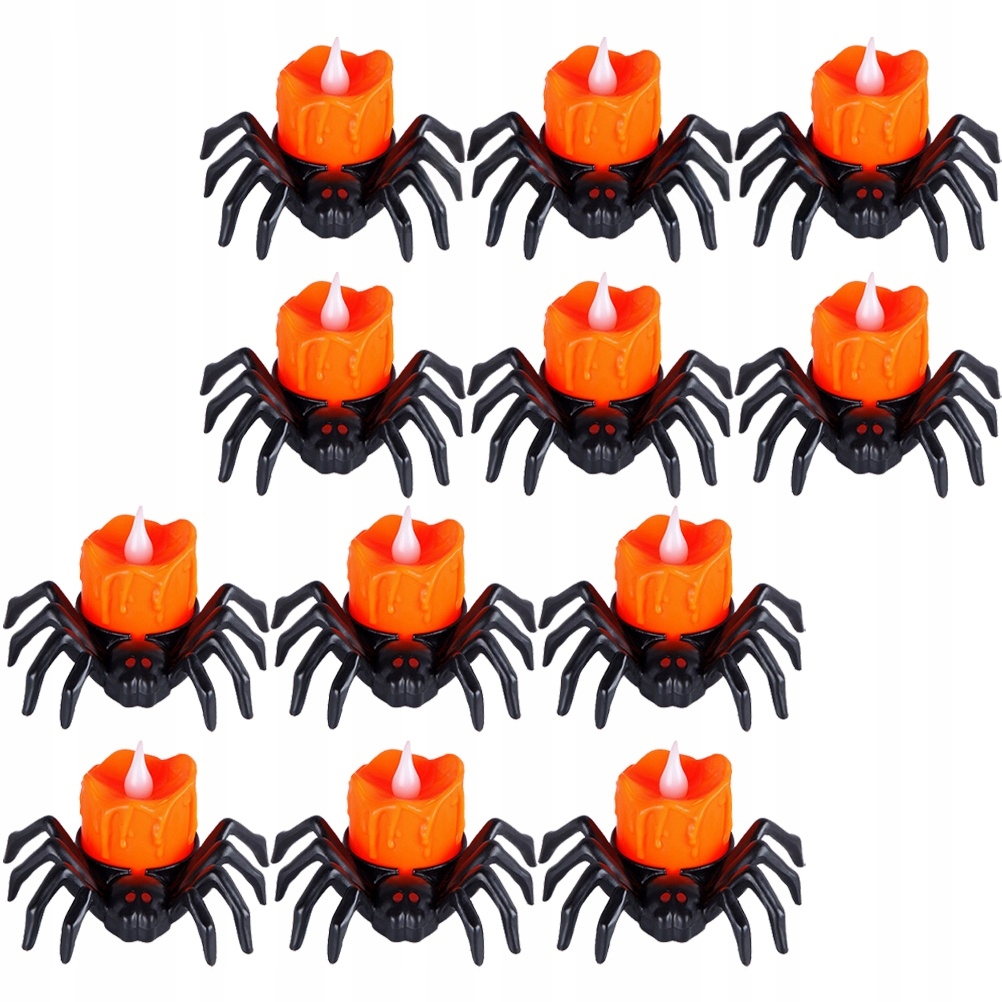 12PCS HALLOWEEN SPIDER LIGHT DECORATIONS SPIDER