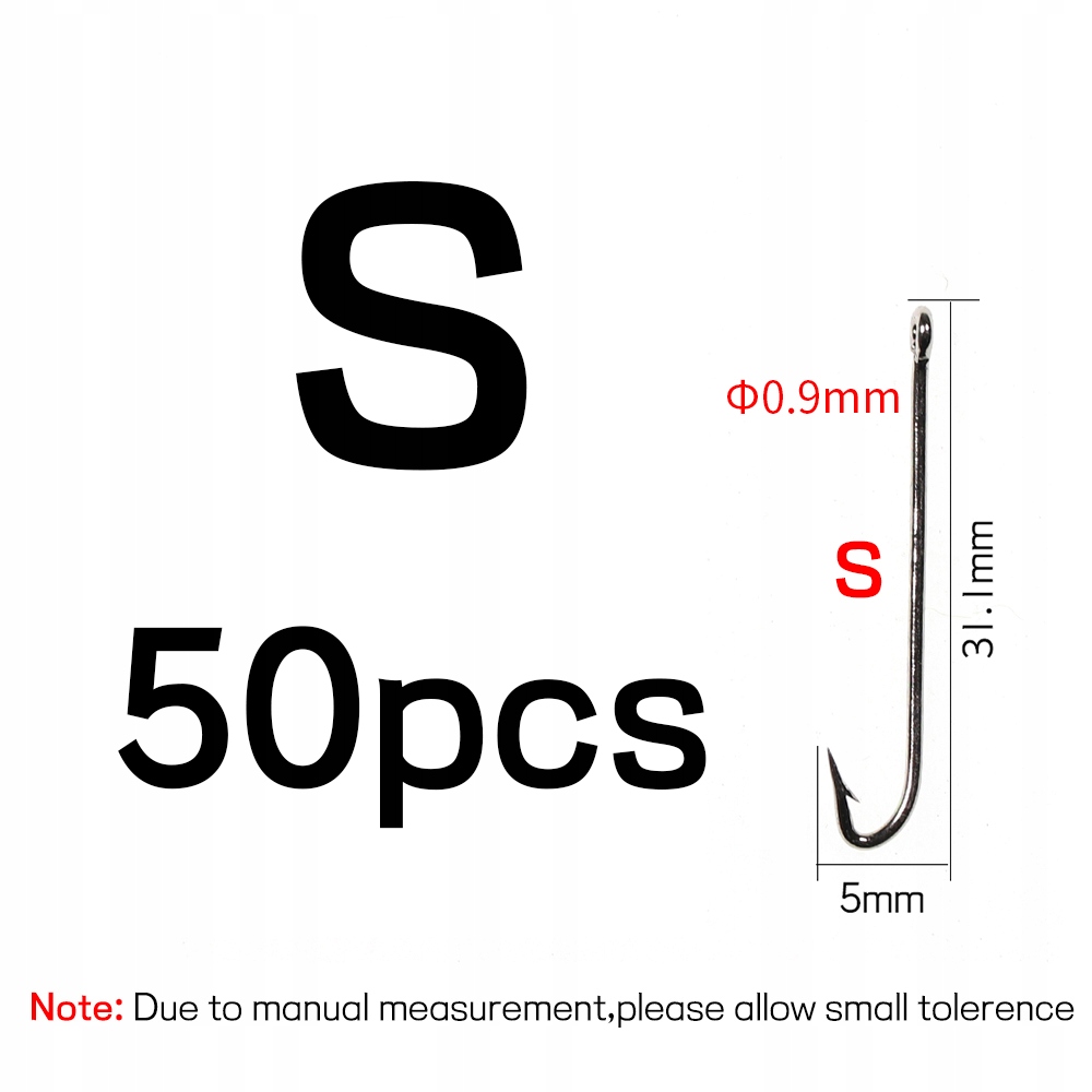 50 szt. Biały nikiel długi trzon węgorz haczyk st