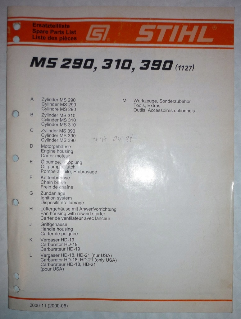 Katalog Czesci Stihl 290 310 390 Orginal Oficjalne Archiwum Allegro