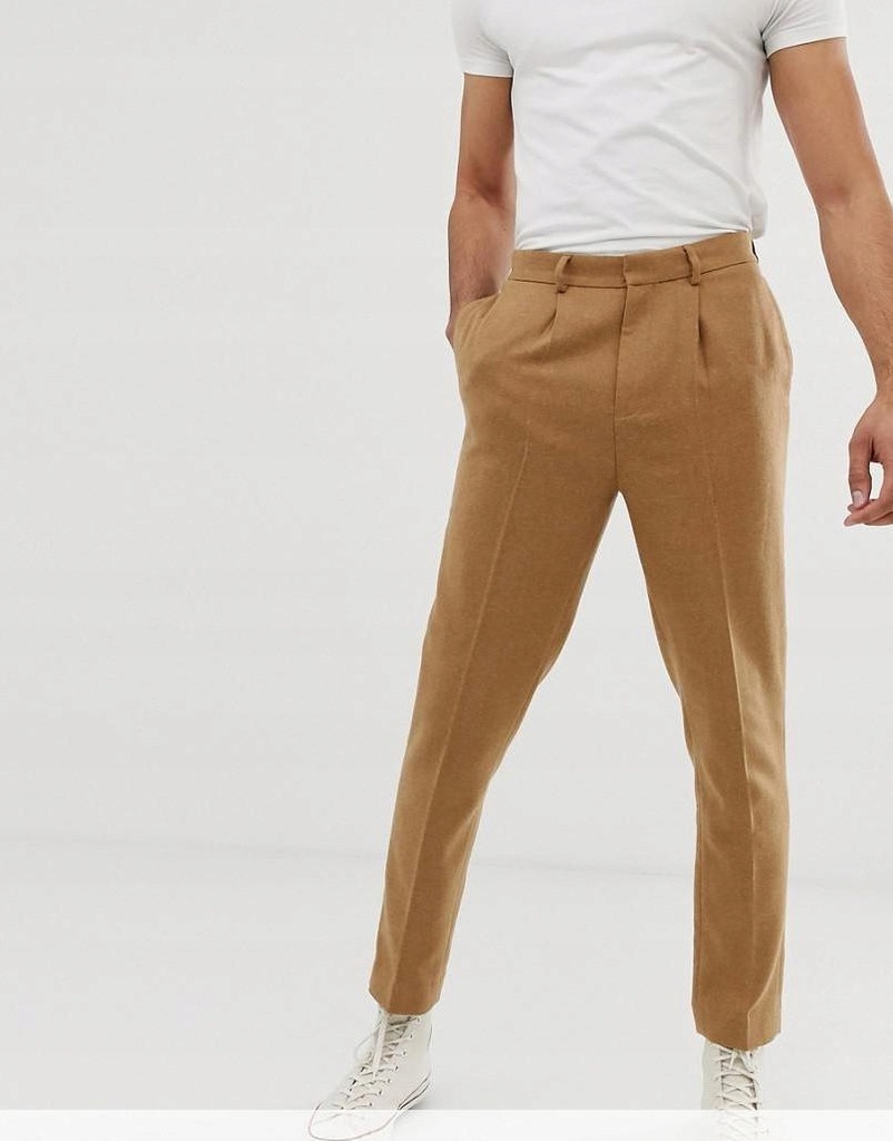 ASOS DESIGN__XDI BEŻOWE SPODNIE CHINOS__W30 L36