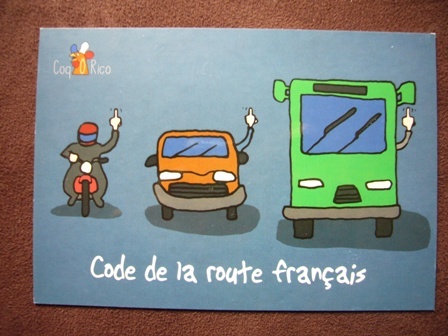 zabawna kartka "Code de la route francais"