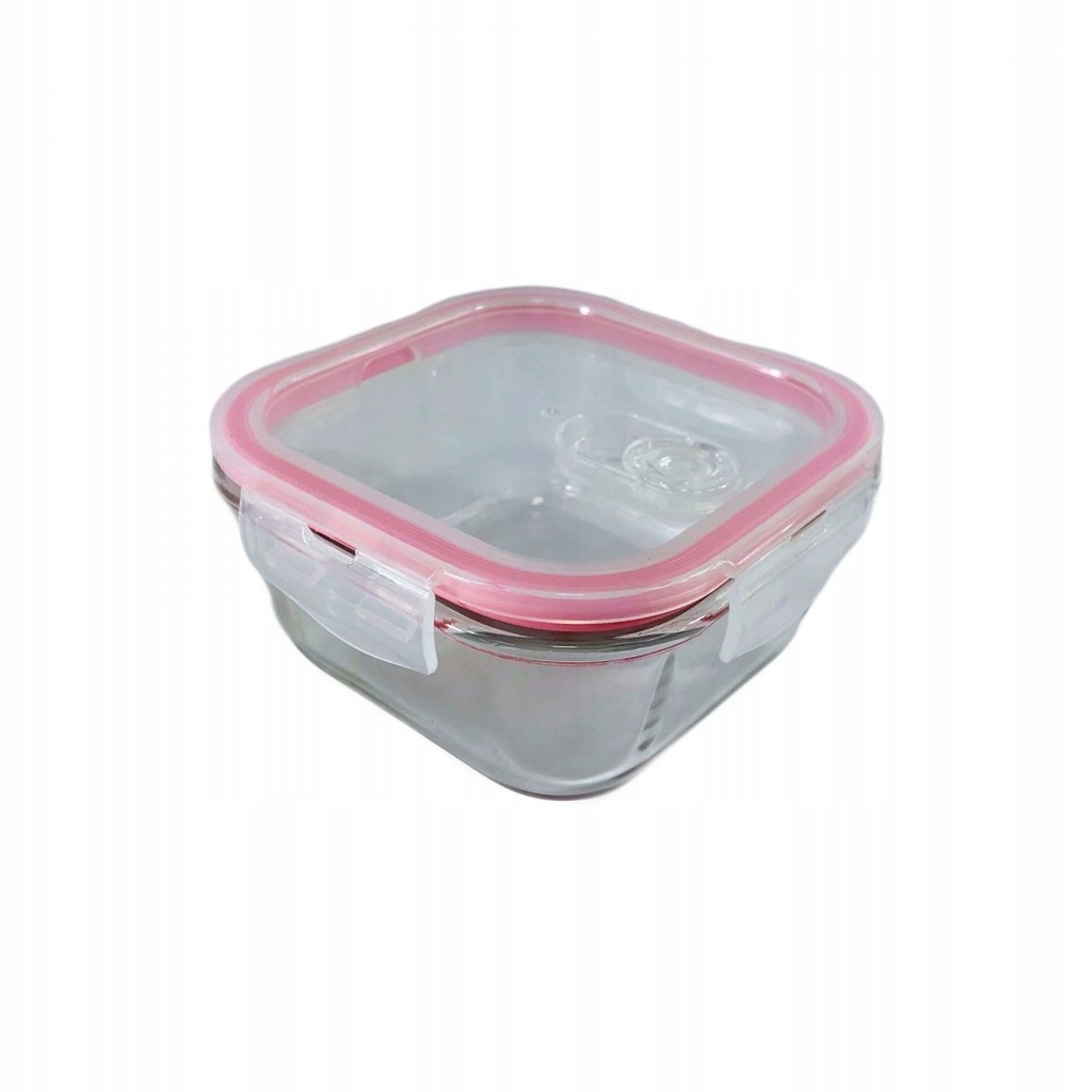 Pojemnik szklany na żywność czerwony