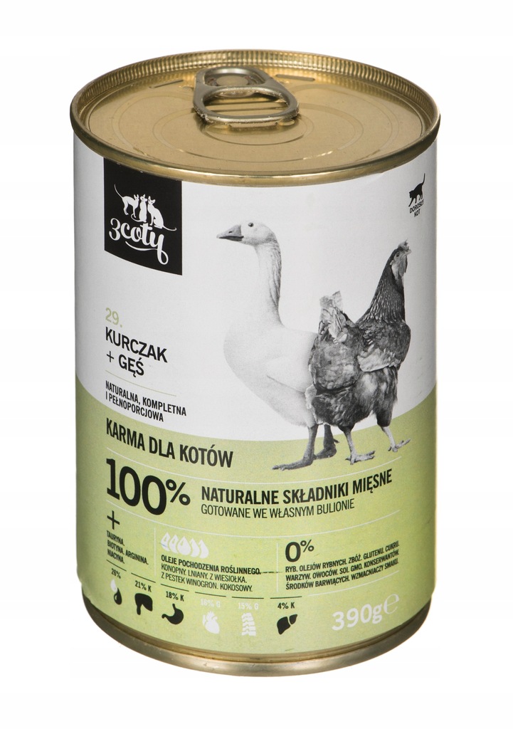 Puszka 3coty kurcz./gęś Complete Cat Wet Food 390g