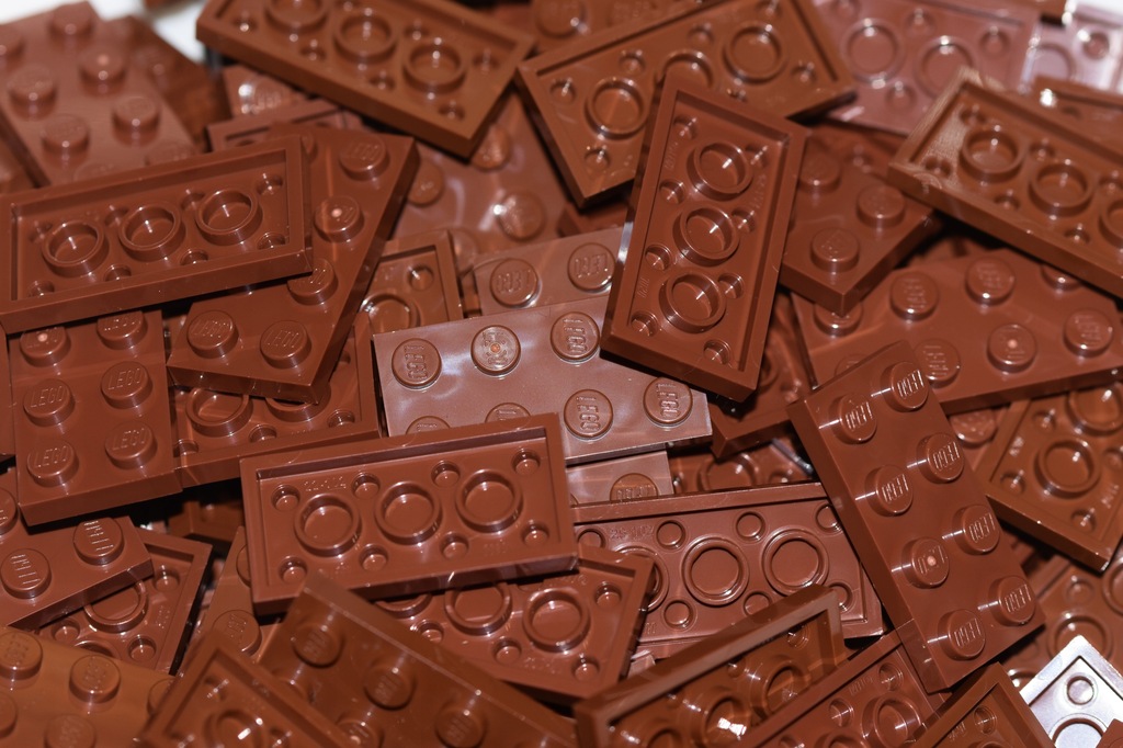 Lego płytka reddish brown 2x4 3020 10szt