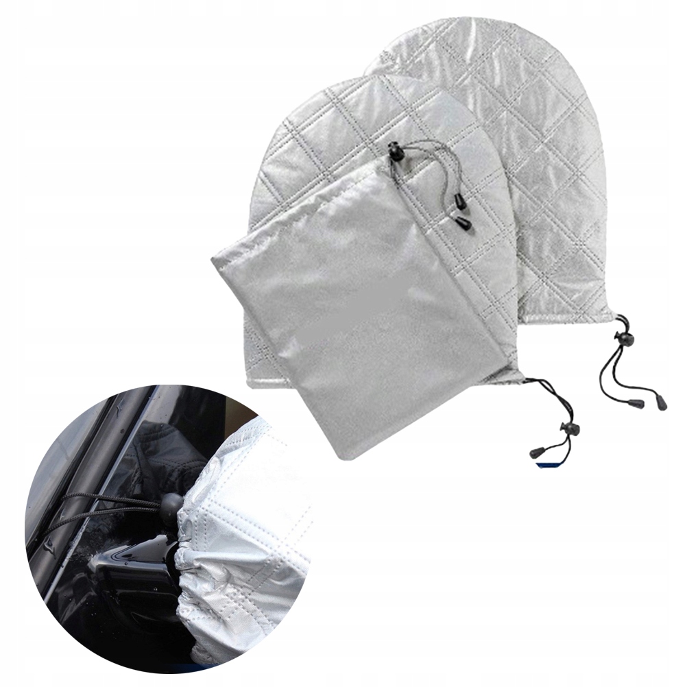 OCHRONNE POKROWCE NA BOCZNE LUSTERKA SAMOCHODOWE WODOODPORNE SREBRNE