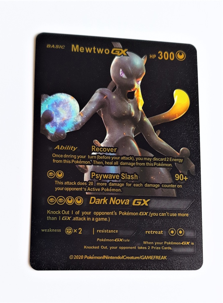 Karta Pokemon Shadow Mewtwo GX Black Metal