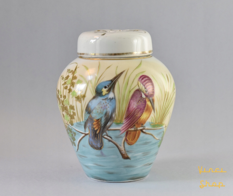 Pojemnik wazon potpourri ptaki zimorodki Tielsch
