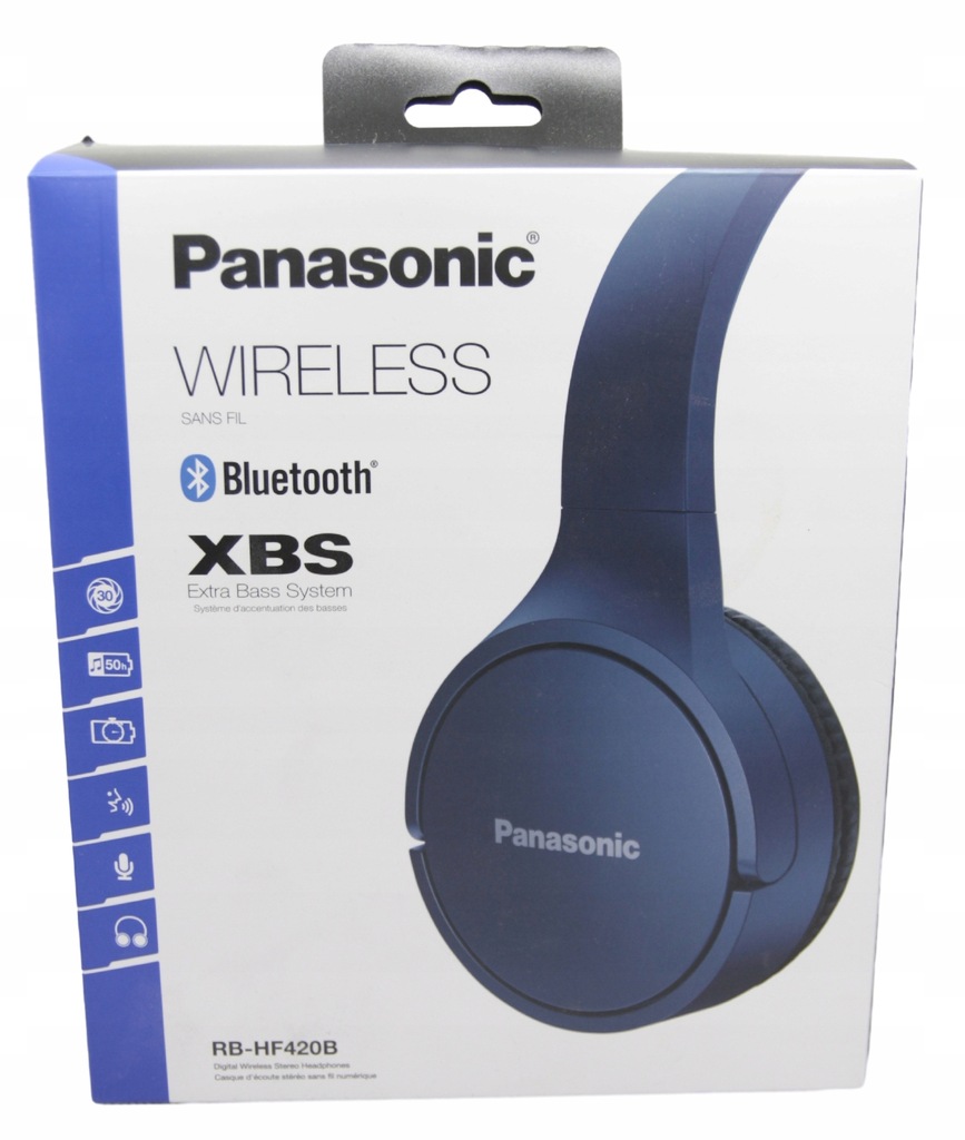 Panasonic RB-HF420 bezprzewodowe nauszne słuchawki Bluetooth