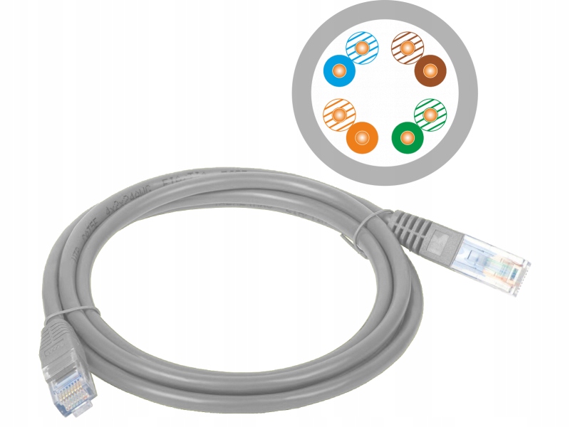 Patchcord U/UTP kat.5e PVC 1.0m szary ALANTEC _EP_