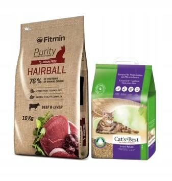 Fitmin Purity Hairball 10 kg+ Cat's Best 5L Gratis