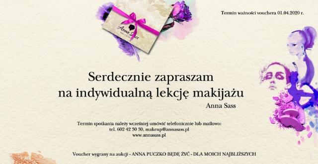 Voucher na indywidualną lekcję makijażu