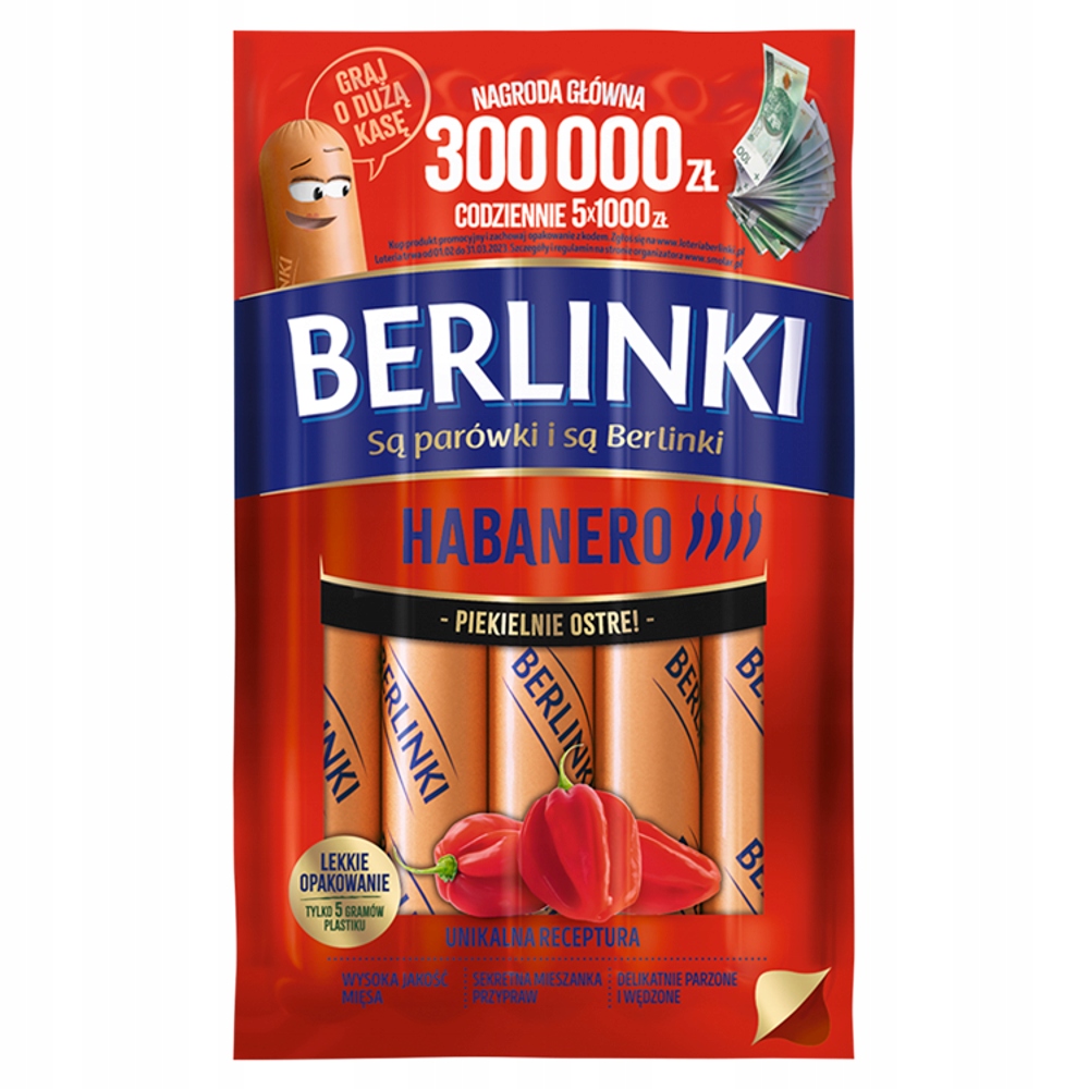 Berlinki Parówki Habanero 250 G