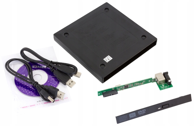 Obudowa kieszeń CD/DVD SLIM 12,5mm USB napęd SATA