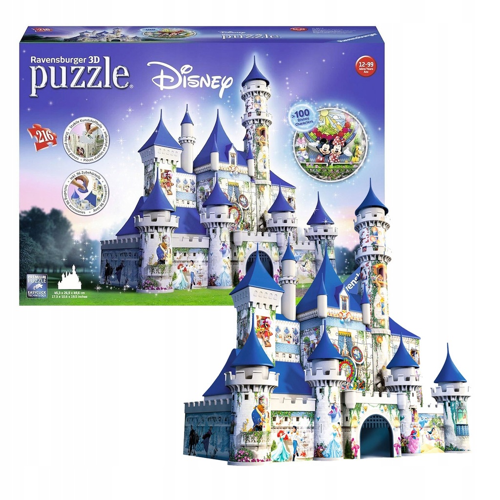 RAVENSBURGER PUZZLE 3D ZAMEK DISNEY RAP125876 7773093744 oficjalne