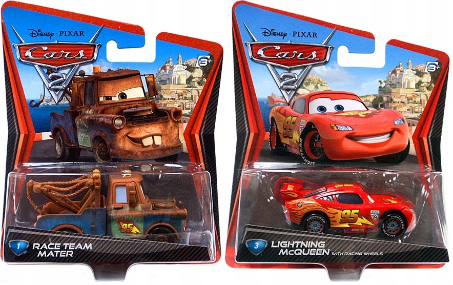 Cars Zygzak Lightning McQueen + Złomek Auta Mattel