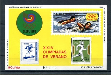 A53036)Olimpiada 88: Bolivien Bl 166**