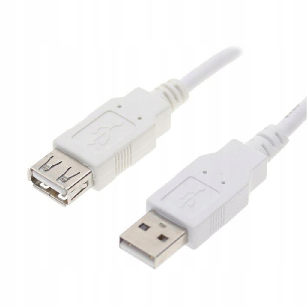 Logo Przedłużacz USB (2.0), USB A M - USB A F, 0.3m, biała, blistr