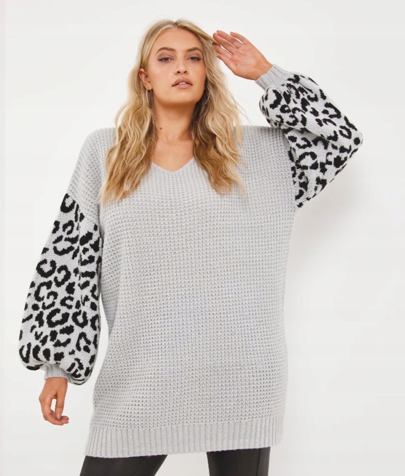 JOE BROWNS DAMSKI SWETER SZARY PANTERKA 52/54 VBC