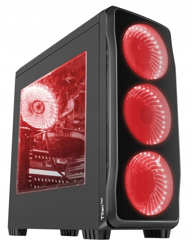 Купить Игровой корпус GENESIS TITAN 750 RED 4-FAN WINDOW: отзывы, фото, характеристики в интерне-магазине Aredi.ru