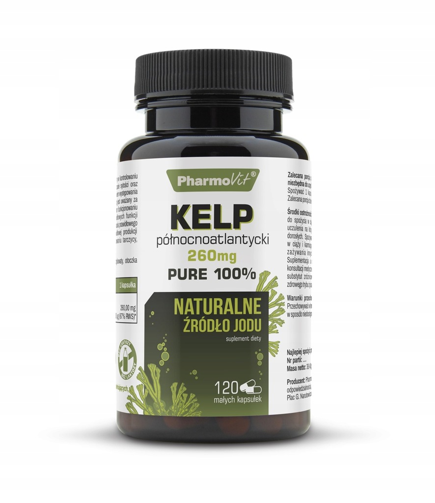 Kelp północnoatlantycki Pure 100% 120 kapsułek Pha