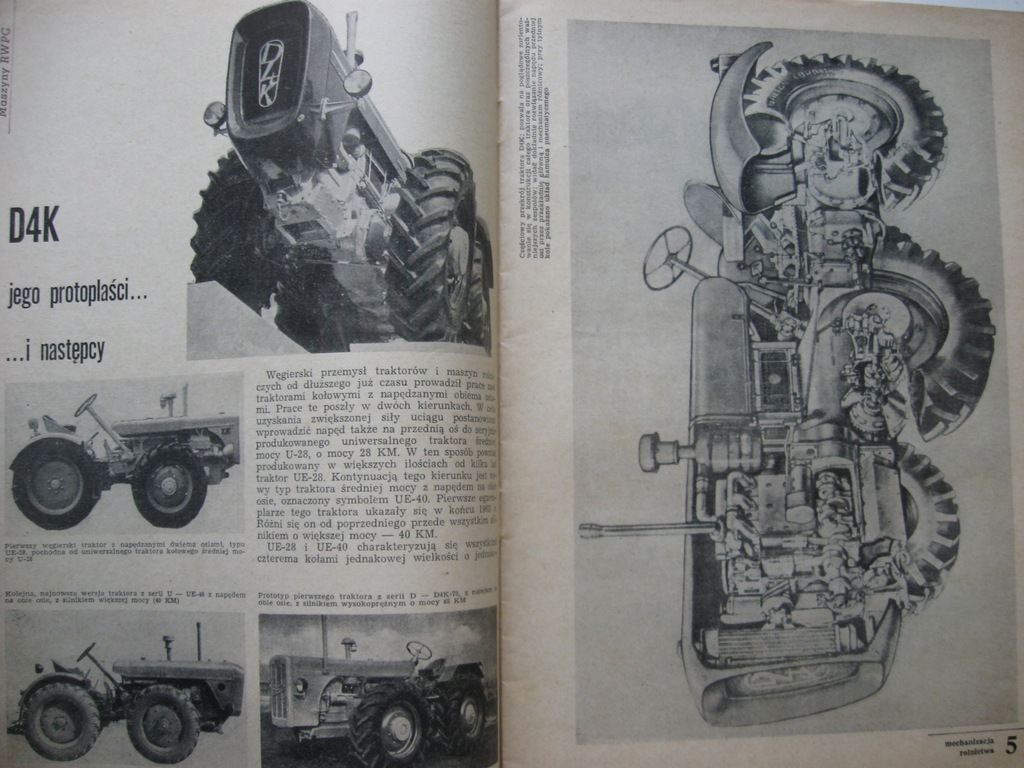 MECHANIZACJA ROLNICTWA Kombajn KB i KBF Węgierski traktor D4K, D4KB 10/1964