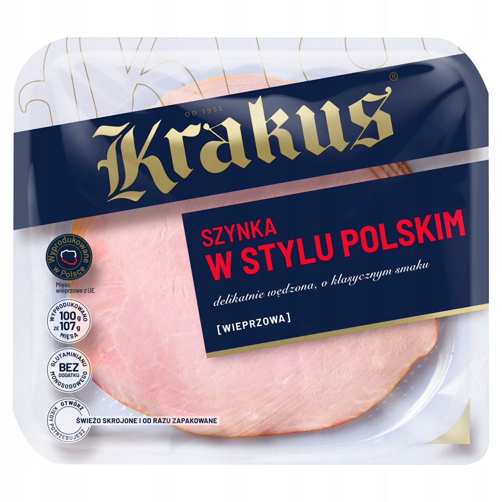 Szynka polska plastry 140 g Krakus