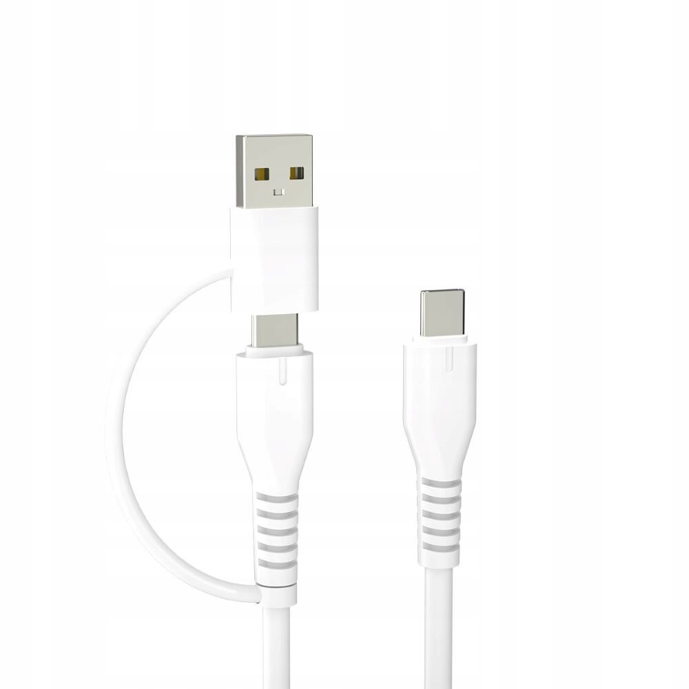 Forever recykling kabel 2w1 1,5m 3A USB-C - USB-C + USB-A KR2W1-00 biały