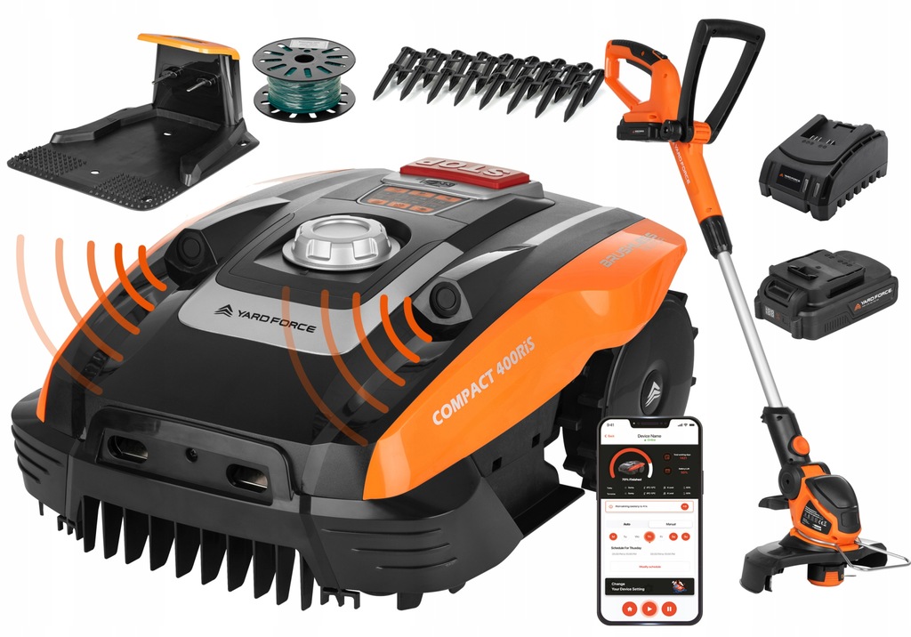 YARD FORCE RC400RiS ROBOT KOSZĄCY KOSIARKA SAMOJEZDNA + PODKASZARKA ŻYŁKOWA