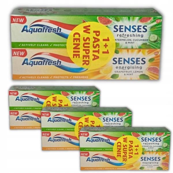 Pasta do zębów Aquafresh Senses (75 ml 2 szt.) x 4