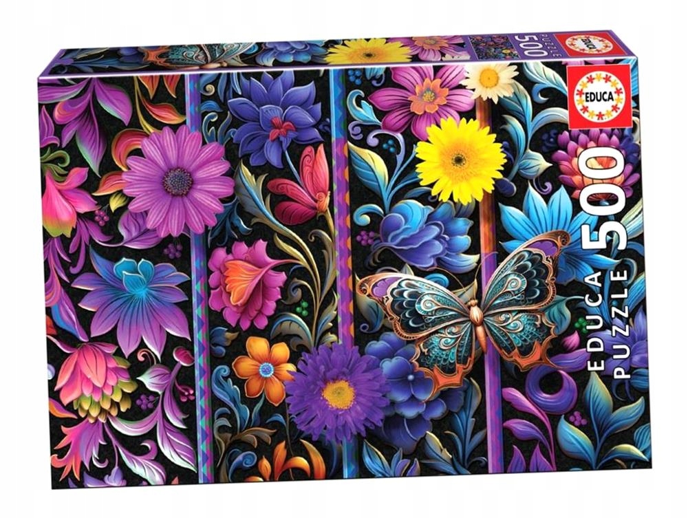 PUZZLE 500 KWIATY I MOTYL G3