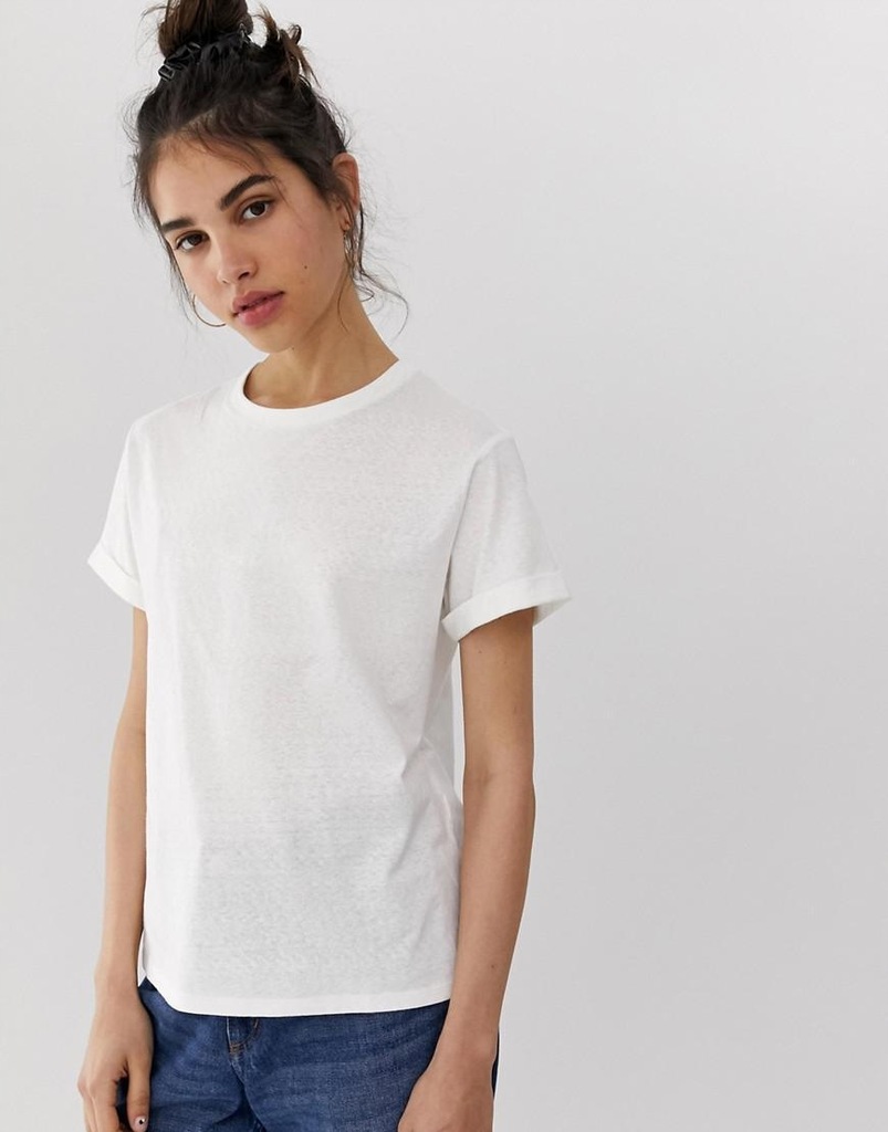 ASOS DESIGN__XDI ECRU KLASYCZNY T-SHIRT DAMSKI__XL